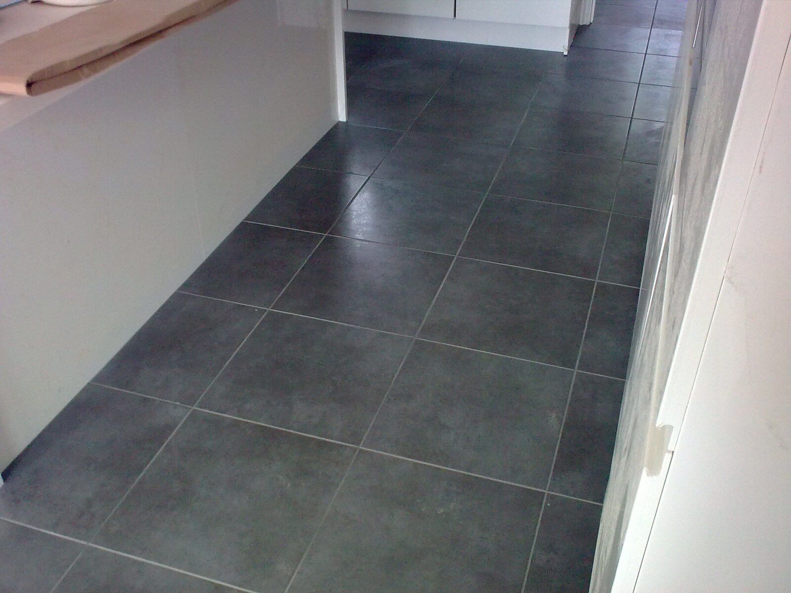 Grey tiled floor