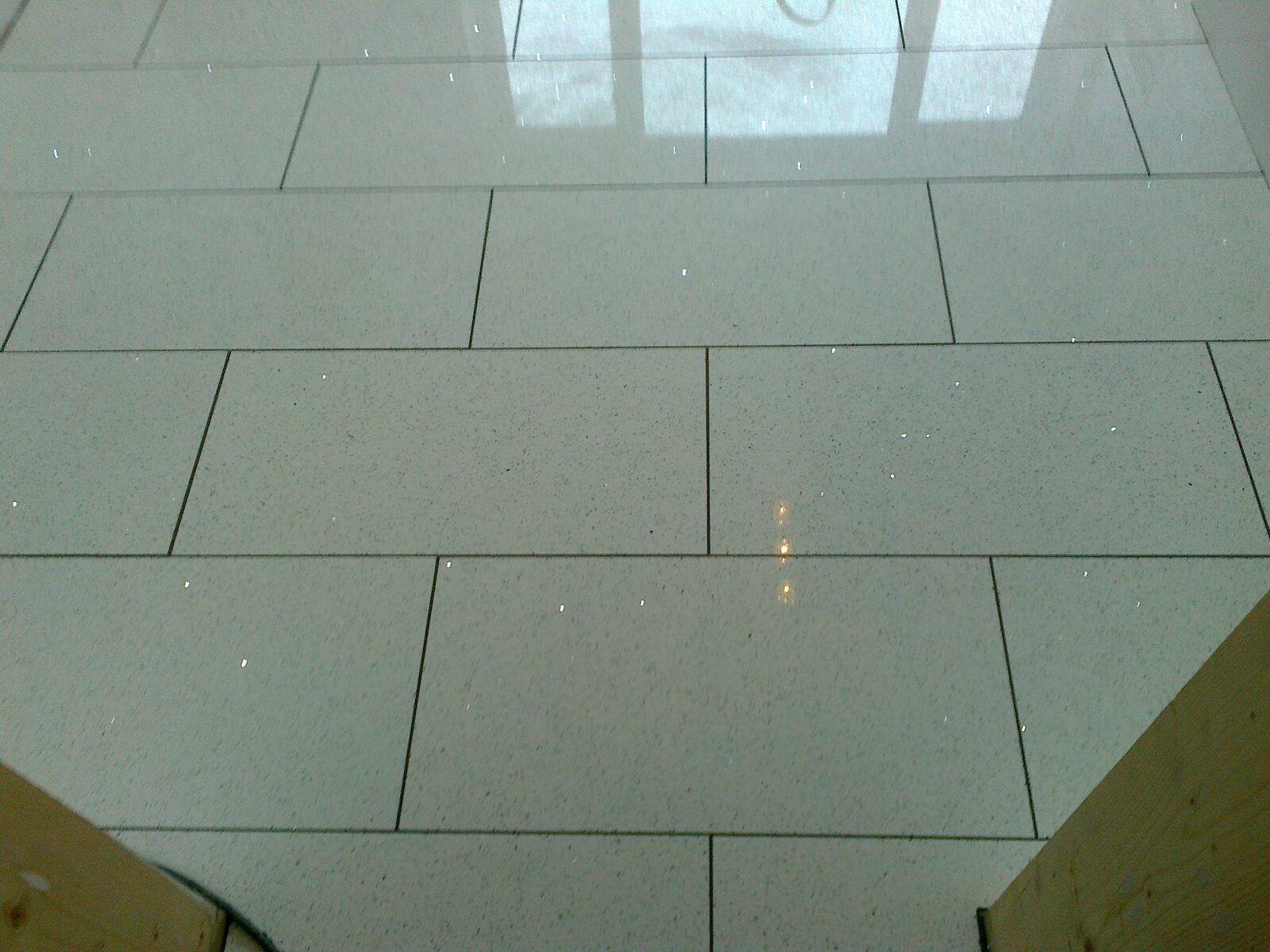Large white tiled floor