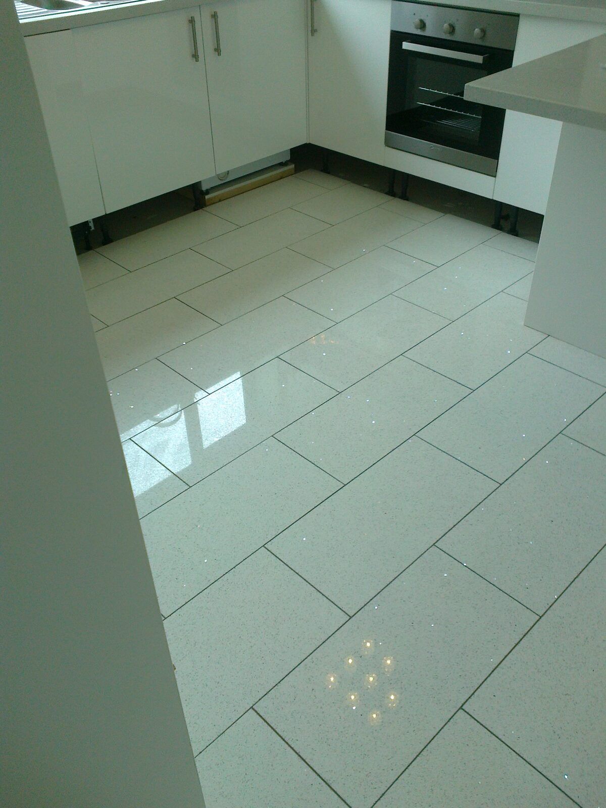 White tiled room