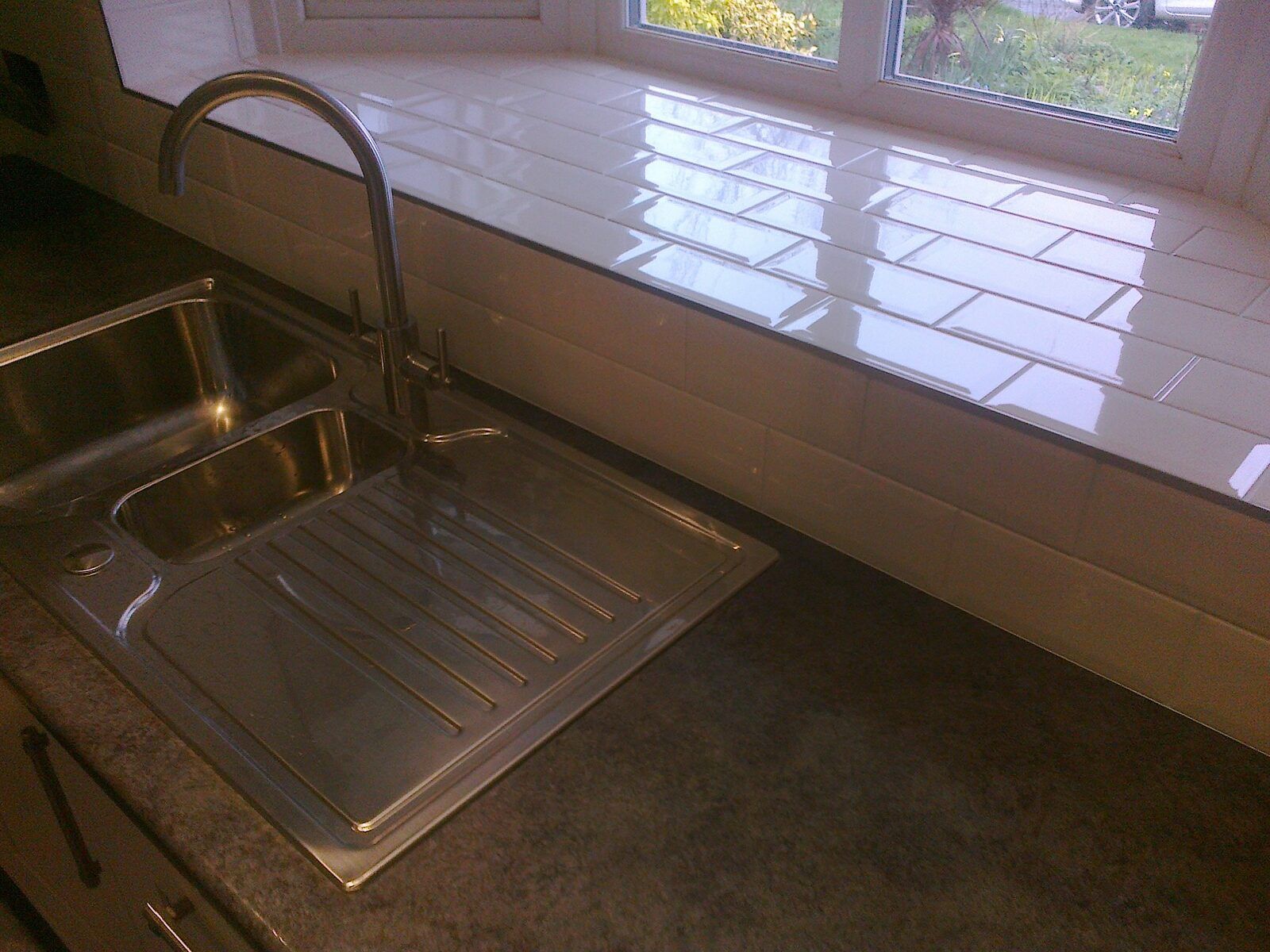 Tiled kitchen area