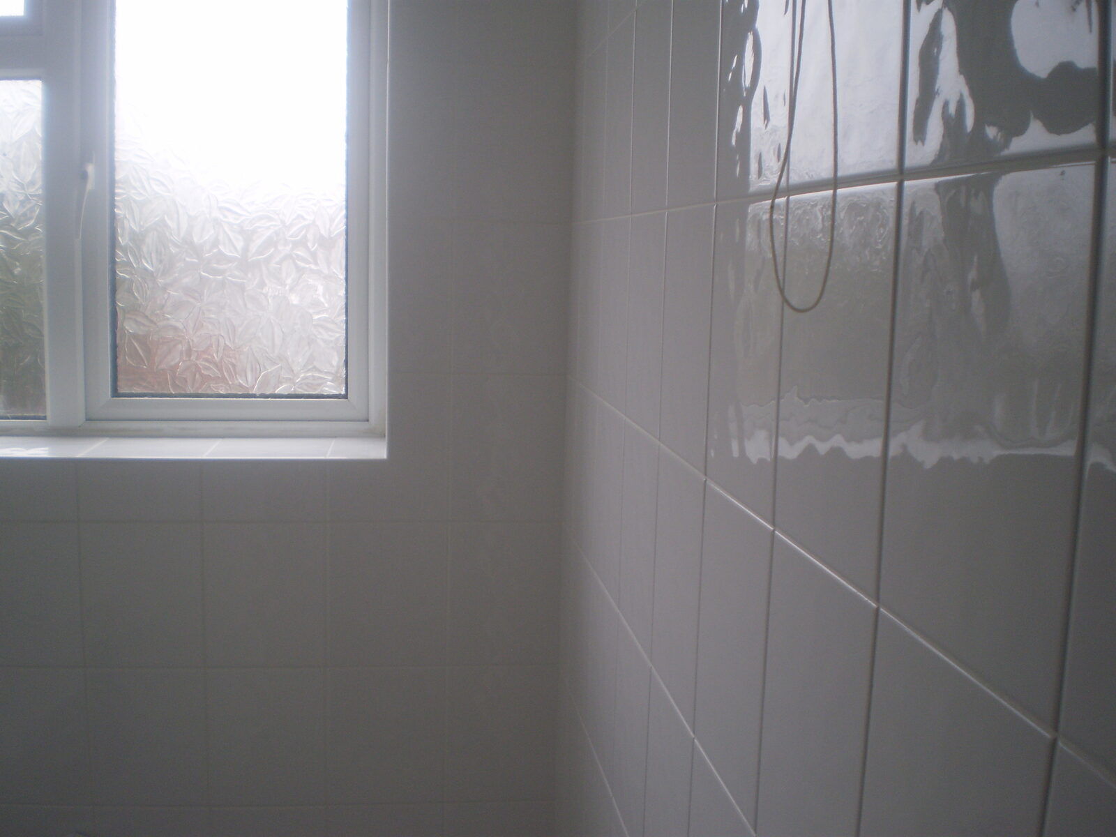 Tiled bathroom wall